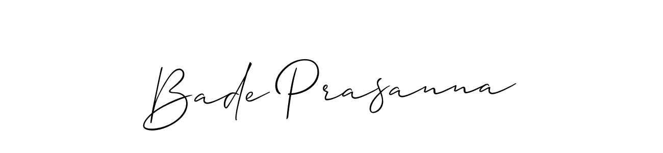 Similarly Allison_Script is the best handwritten signature design. Signature creator online .You can use it as an online autograph creator for name Bade Prasanna. Bade Prasanna signature style 2 images and pictures png
