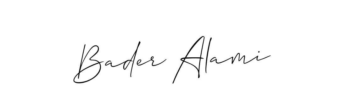 Make a beautiful signature design for name Bader Alami. With this signature (Allison_Script) style, you can create a handwritten signature for free. Bader Alami signature style 2 images and pictures png