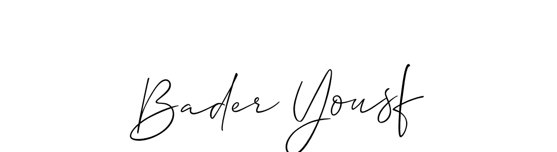 Make a beautiful signature design for name Bader Yousf. With this signature (Allison_Script) style, you can create a handwritten signature for free. Bader Yousf signature style 2 images and pictures png