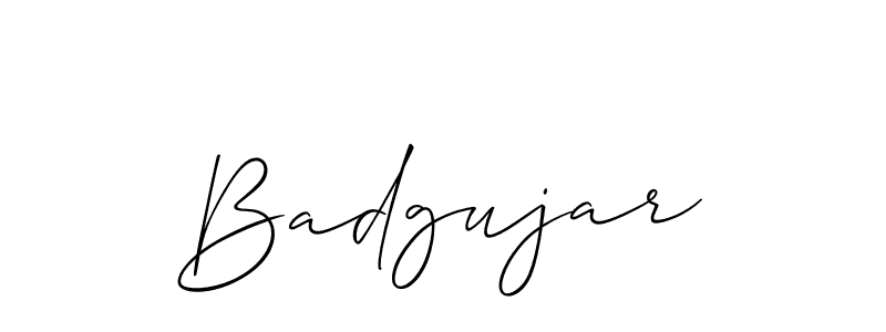 Design your own signature with our free online signature maker. With this signature software, you can create a handwritten (Allison_Script) signature for name Badgujar. Badgujar signature style 2 images and pictures png