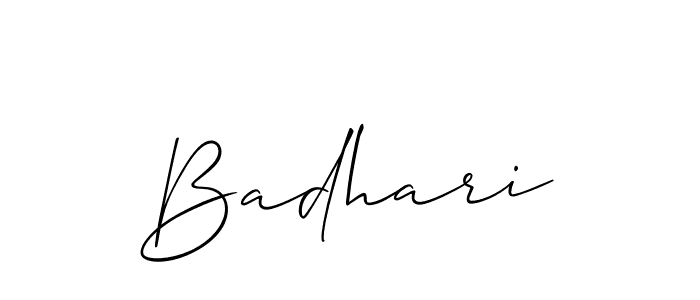 The best way (Allison_Script) to make a short signature is to pick only two or three words in your name. The name Badhari include a total of six letters. For converting this name. Badhari signature style 2 images and pictures png