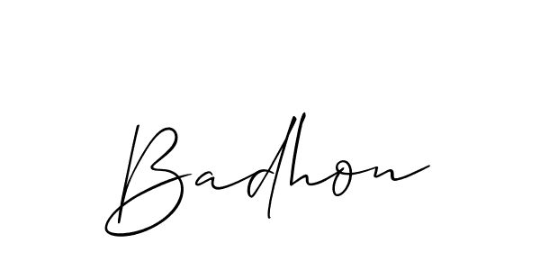 Also we have Badhon name is the best signature style. Create professional handwritten signature collection using Allison_Script autograph style. Badhon signature style 2 images and pictures png