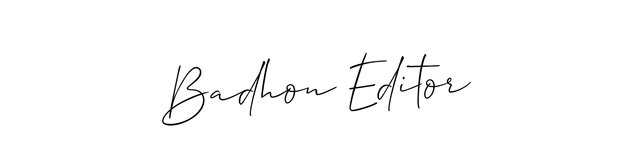 How to make Badhon Editor signature? Allison_Script is a professional autograph style. Create handwritten signature for Badhon Editor name. Badhon Editor signature style 2 images and pictures png