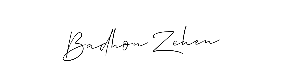 How to make Badhon Zehen signature? Allison_Script is a professional autograph style. Create handwritten signature for Badhon Zehen name. Badhon Zehen signature style 2 images and pictures png