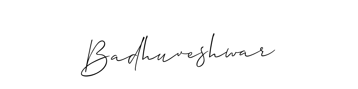 The best way (Allison_Script) to make a short signature is to pick only two or three words in your name. The name Badhuveshwar include a total of six letters. For converting this name. Badhuveshwar signature style 2 images and pictures png