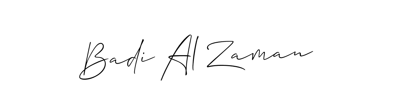 How to Draw Badi Al Zaman signature style? Allison_Script is a latest design signature styles for name Badi Al Zaman. Badi Al Zaman signature style 2 images and pictures png