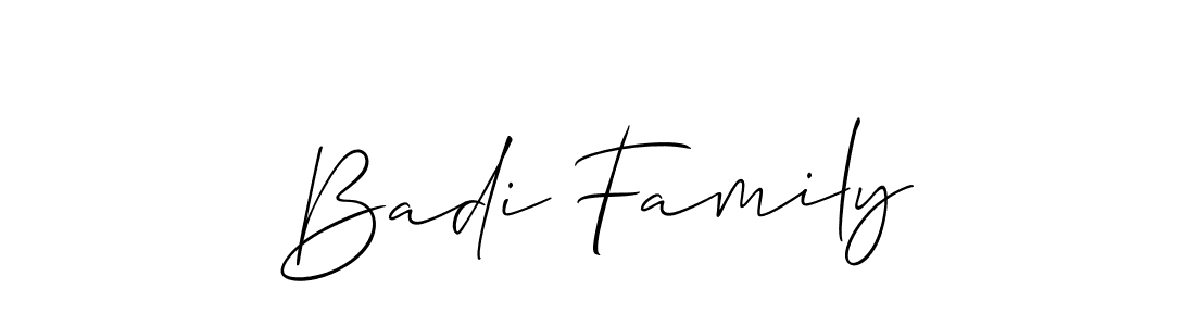 Make a beautiful signature design for name Badi Family. With this signature (Allison_Script) style, you can create a handwritten signature for free. Badi Family signature style 2 images and pictures png