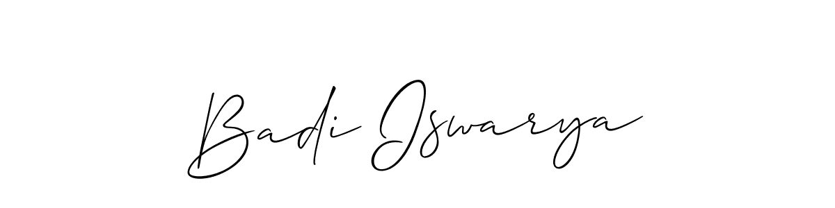 See photos of Badi Iswarya official signature by Spectra . Check more albums & portfolios. Read reviews & check more about Allison_Script font. Badi Iswarya signature style 2 images and pictures png