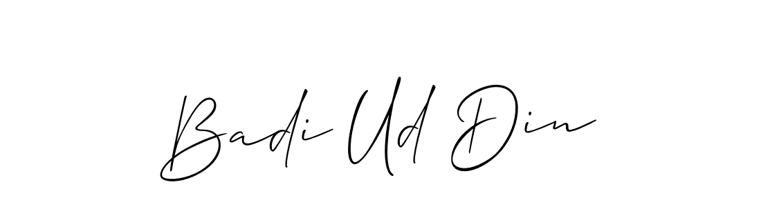 Use a signature maker to create a handwritten signature online. With this signature software, you can design (Allison_Script) your own signature for name Badi Ud Din. Badi Ud Din signature style 2 images and pictures png