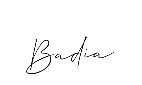 Make a beautiful signature design for name Badia. With this signature (Allison_Script) style, you can create a handwritten signature for free. Badia signature style 2 images and pictures png