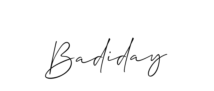 Make a short Badiday signature style. Manage your documents anywhere anytime using Allison_Script. Create and add eSignatures, submit forms, share and send files easily. Badiday signature style 2 images and pictures png