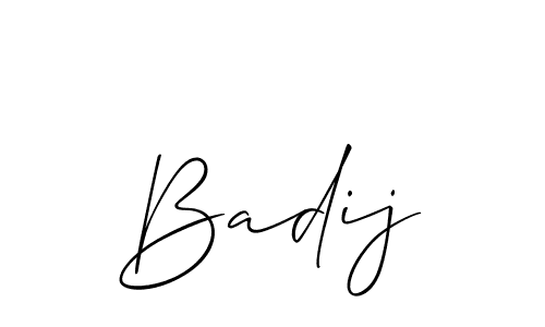Badij stylish signature style. Best Handwritten Sign (Allison_Script) for my name. Handwritten Signature Collection Ideas for my name Badij. Badij signature style 2 images and pictures png