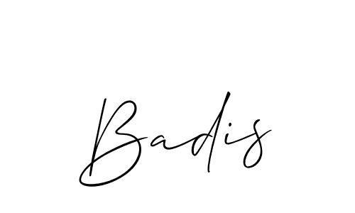 Make a beautiful signature design for name Badis. With this signature (Allison_Script) style, you can create a handwritten signature for free. Badis signature style 2 images and pictures png