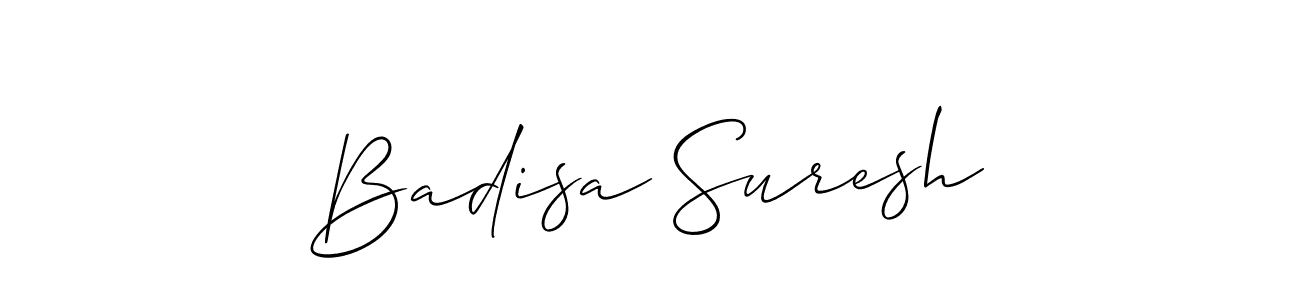 if you are searching for the best signature style for your name Badisa Suresh. so please give up your signature search. here we have designed multiple signature styles  using Allison_Script. Badisa Suresh signature style 2 images and pictures png