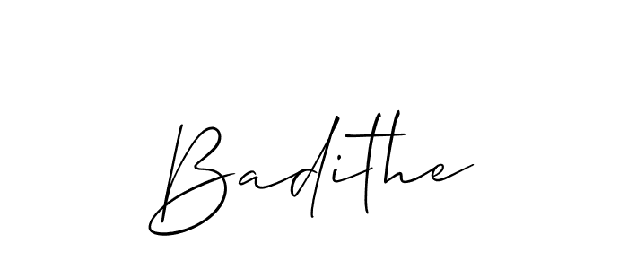 Make a short Badithe signature style. Manage your documents anywhere anytime using Allison_Script. Create and add eSignatures, submit forms, share and send files easily. Badithe signature style 2 images and pictures png