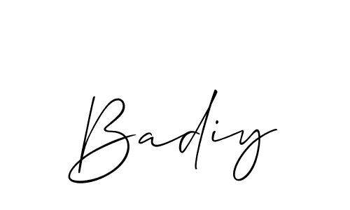 Make a beautiful signature design for name Badiy. With this signature (Allison_Script) style, you can create a handwritten signature for free. Badiy signature style 2 images and pictures png