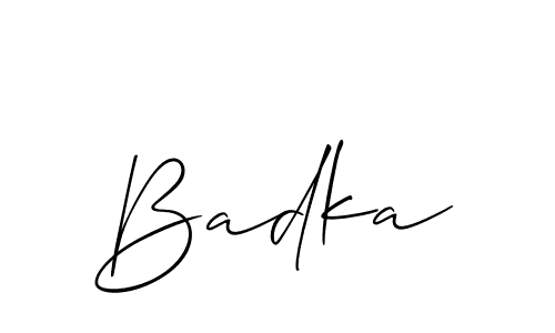 How to make Badka signature? Allison_Script is a professional autograph style. Create handwritten signature for Badka name. Badka signature style 2 images and pictures png