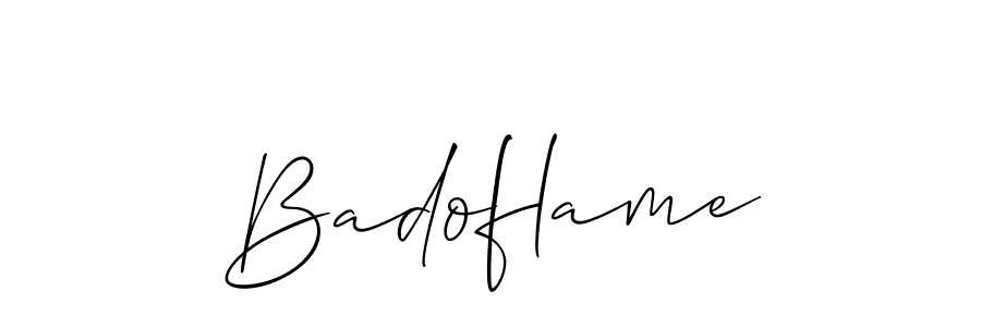 Make a beautiful signature design for name Badoflame. With this signature (Allison_Script) style, you can create a handwritten signature for free. Badoflame signature style 2 images and pictures png