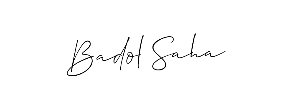 It looks lik you need a new signature style for name Badol Saha. Design unique handwritten (Allison_Script) signature with our free signature maker in just a few clicks. Badol Saha signature style 2 images and pictures png