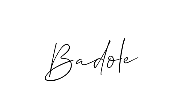 Design your own signature with our free online signature maker. With this signature software, you can create a handwritten (Allison_Script) signature for name Badole. Badole signature style 2 images and pictures png