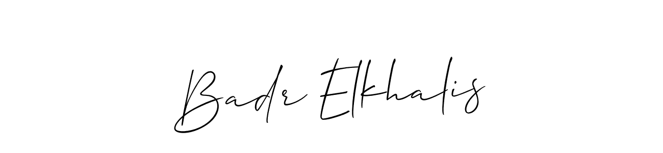 Use a signature maker to create a handwritten signature online. With this signature software, you can design (Allison_Script) your own signature for name Badr Elkhalis. Badr Elkhalis signature style 2 images and pictures png