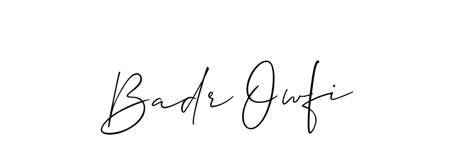 Check out images of Autograph of Badr Owfi name. Actor Badr Owfi Signature Style. Allison_Script is a professional sign style online. Badr Owfi signature style 2 images and pictures png