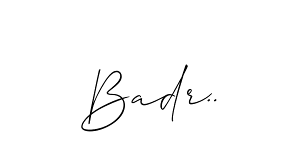 Create a beautiful signature design for name Badr... With this signature (Allison_Script) fonts, you can make a handwritten signature for free. Badr.. signature style 2 images and pictures png