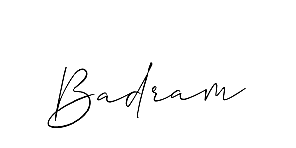 Design your own signature with our free online signature maker. With this signature software, you can create a handwritten (Allison_Script) signature for name Badram. Badram signature style 2 images and pictures png