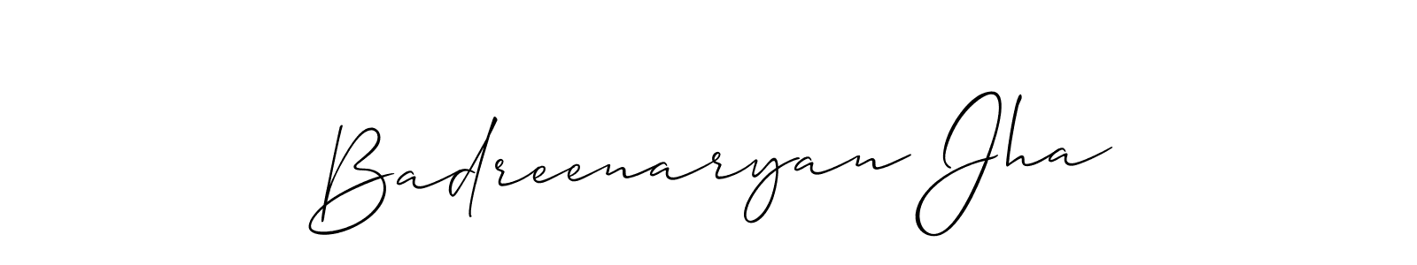 Similarly Allison_Script is the best handwritten signature design. Signature creator online .You can use it as an online autograph creator for name Badreenaryan Jha. Badreenaryan Jha signature style 2 images and pictures png