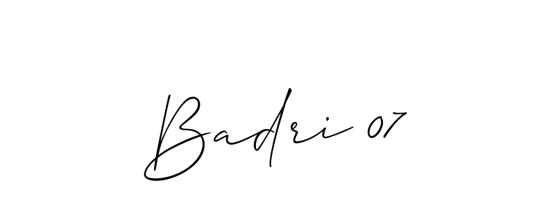 if you are searching for the best signature style for your name Badri 07. so please give up your signature search. here we have designed multiple signature styles  using Allison_Script. Badri 07 signature style 2 images and pictures png