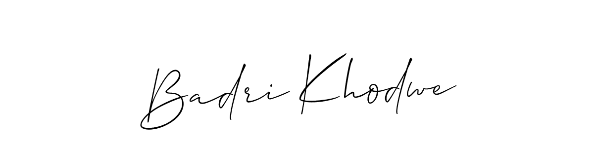 Create a beautiful signature design for name Badri Khodwe. With this signature (Allison_Script) fonts, you can make a handwritten signature for free. Badri Khodwe signature style 2 images and pictures png