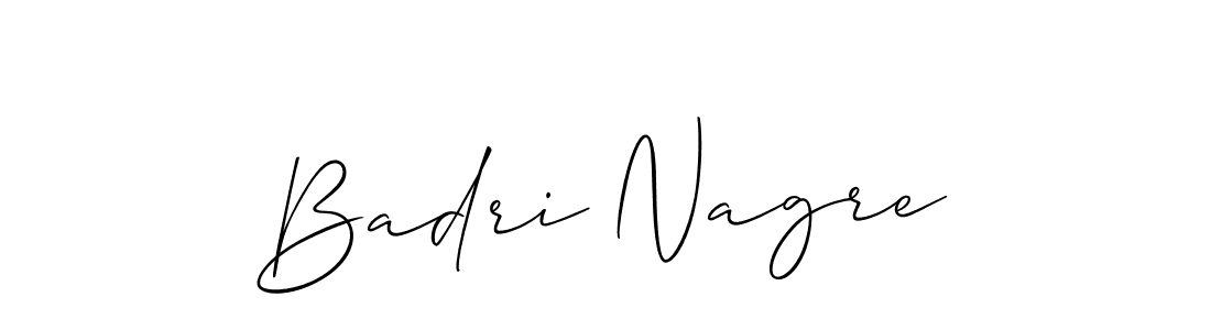 How to make Badri Nagre name signature. Use Allison_Script style for creating short signs online. This is the latest handwritten sign. Badri Nagre signature style 2 images and pictures png