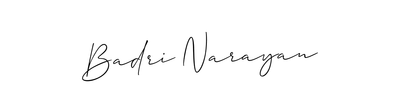 How to make Badri Narayan name signature. Use Allison_Script style for creating short signs online. This is the latest handwritten sign. Badri Narayan signature style 2 images and pictures png