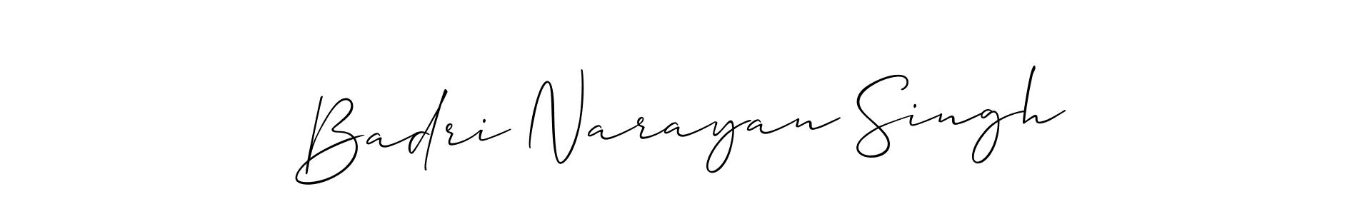It looks lik you need a new signature style for name Badri Narayan Singh. Design unique handwritten (Allison_Script) signature with our free signature maker in just a few clicks. Badri Narayan Singh signature style 2 images and pictures png
