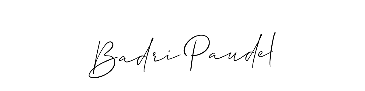 It looks lik you need a new signature style for name Badri Paudel. Design unique handwritten (Allison_Script) signature with our free signature maker in just a few clicks. Badri Paudel signature style 2 images and pictures png