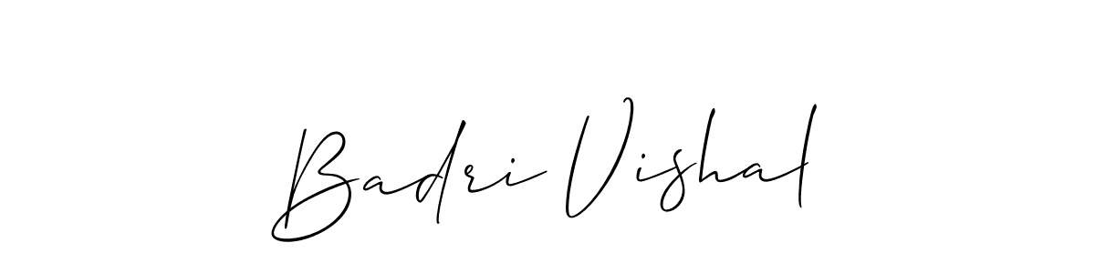 How to make Badri Vishal name signature. Use Allison_Script style for creating short signs online. This is the latest handwritten sign. Badri Vishal signature style 2 images and pictures png