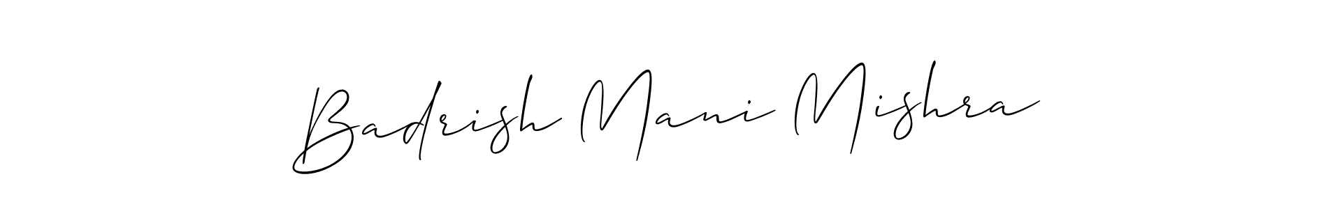 Similarly Allison_Script is the best handwritten signature design. Signature creator online .You can use it as an online autograph creator for name Badrish Mani Mishra. Badrish Mani Mishra signature style 2 images and pictures png