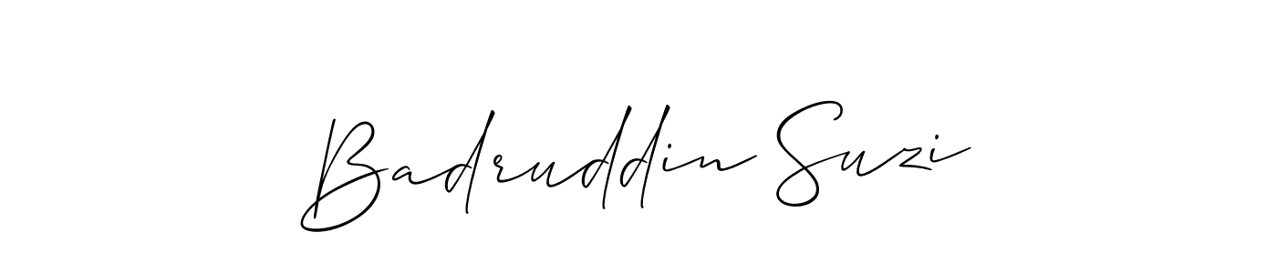 Make a short Badruddin Suzi signature style. Manage your documents anywhere anytime using Allison_Script. Create and add eSignatures, submit forms, share and send files easily. Badruddin Suzi signature style 2 images and pictures png