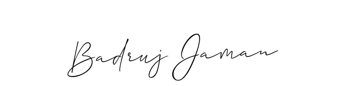 Design your own signature with our free online signature maker. With this signature software, you can create a handwritten (Allison_Script) signature for name Badruj Jaman. Badruj Jaman signature style 2 images and pictures png