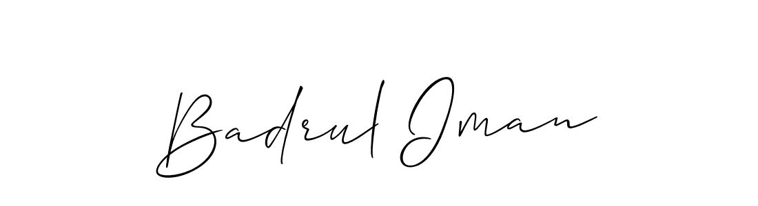 Use a signature maker to create a handwritten signature online. With this signature software, you can design (Allison_Script) your own signature for name Badrul Iman. Badrul Iman signature style 2 images and pictures png