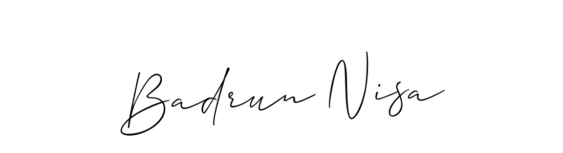 Use a signature maker to create a handwritten signature online. With this signature software, you can design (Allison_Script) your own signature for name Badrun Nisa. Badrun Nisa signature style 2 images and pictures png