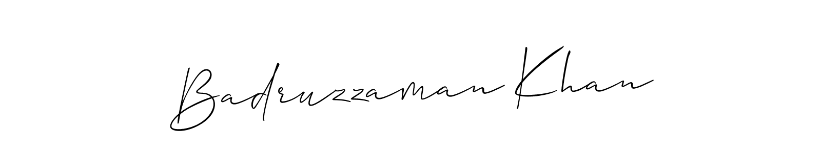 How to make Badruzzaman Khan name signature. Use Allison_Script style for creating short signs online. This is the latest handwritten sign. Badruzzaman Khan signature style 2 images and pictures png