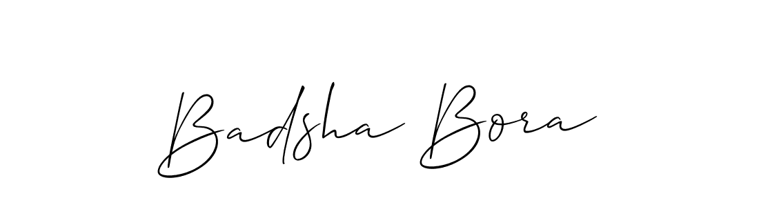 The best way (Allison_Script) to make a short signature is to pick only two or three words in your name. The name Badsha Bora include a total of six letters. For converting this name. Badsha Bora signature style 2 images and pictures png