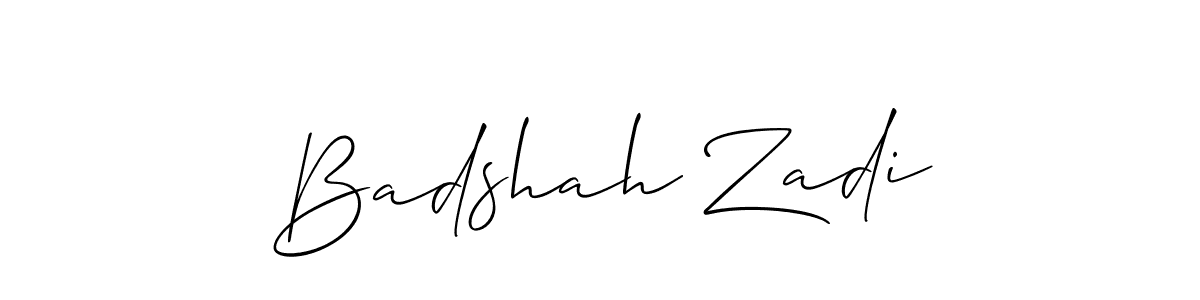 if you are searching for the best signature style for your name Badshah Zadi. so please give up your signature search. here we have designed multiple signature styles  using Allison_Script. Badshah Zadi signature style 2 images and pictures png