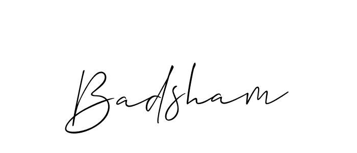 Design your own signature with our free online signature maker. With this signature software, you can create a handwritten (Allison_Script) signature for name Badsham. Badsham signature style 2 images and pictures png