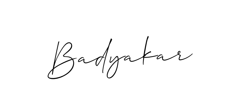 The best way (Allison_Script) to make a short signature is to pick only two or three words in your name. The name Badyakar include a total of six letters. For converting this name. Badyakar signature style 2 images and pictures png