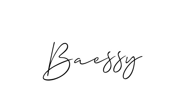 Make a short Baessy signature style. Manage your documents anywhere anytime using Allison_Script. Create and add eSignatures, submit forms, share and send files easily. Baessy signature style 2 images and pictures png