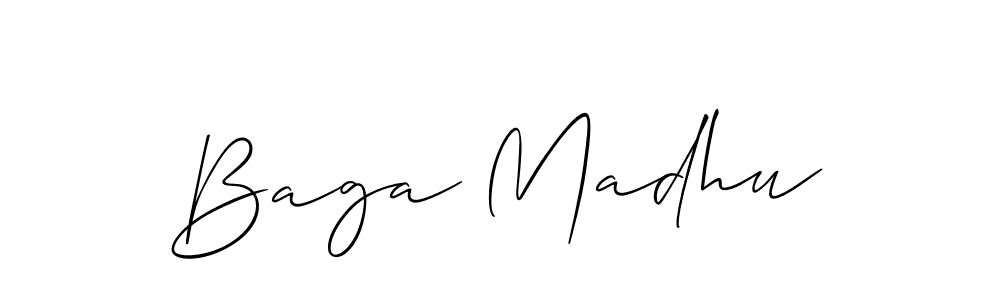 How to make Baga Madhu signature? Allison_Script is a professional autograph style. Create handwritten signature for Baga Madhu name. Baga Madhu signature style 2 images and pictures png