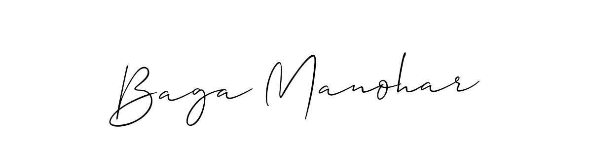 Create a beautiful signature design for name Baga Manohar. With this signature (Allison_Script) fonts, you can make a handwritten signature for free. Baga Manohar signature style 2 images and pictures png