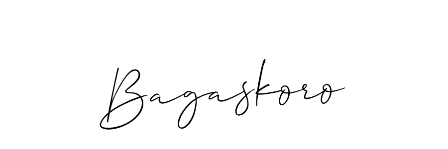 Design your own signature with our free online signature maker. With this signature software, you can create a handwritten (Allison_Script) signature for name Bagaskoro. Bagaskoro signature style 2 images and pictures png